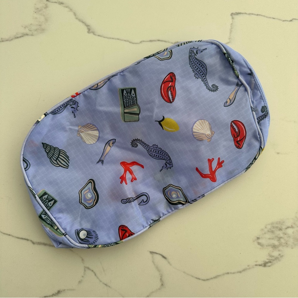 NWT Baggu Small Packing Cube in Sea Creatures Print Periwinkle Blue - Picture 3 of 4